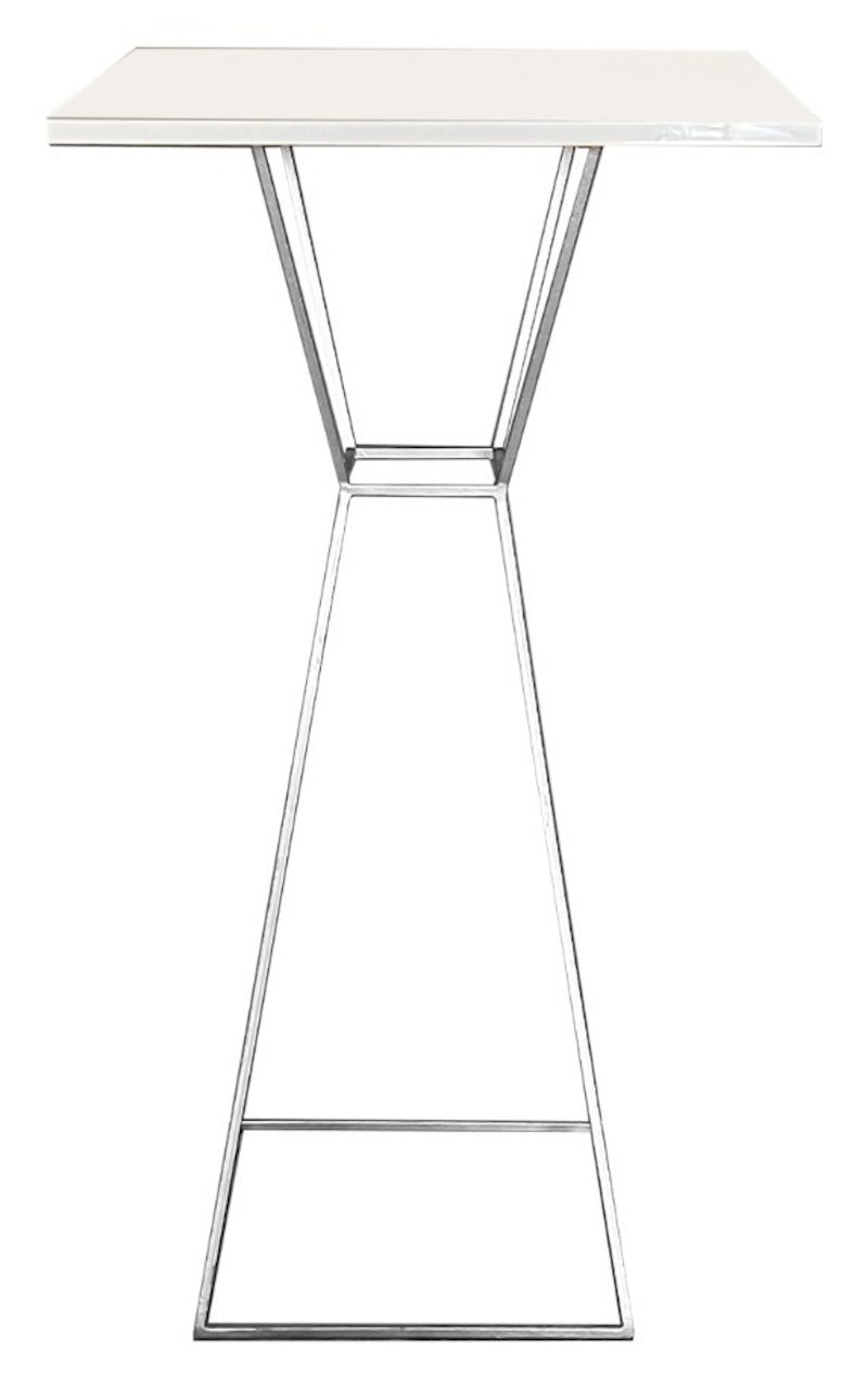 Коктейльный столик Песочные Часы Серебро с квадратной столешницей