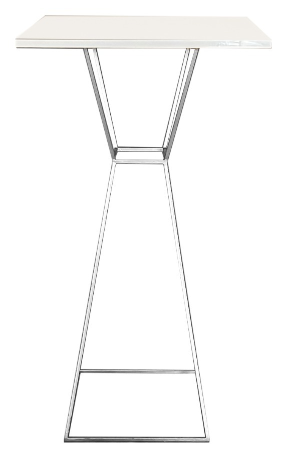 Коктейльный столик Песочные Часы Серебро с квадратной столешницей