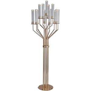 Канделябр золотой со стеклянными колбами Харизма (13 стоек) - Фото 1