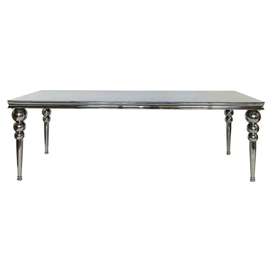 Прямоугольный стол Ректангл Серебро-240, темное зеркало - Фото миниатюра 1