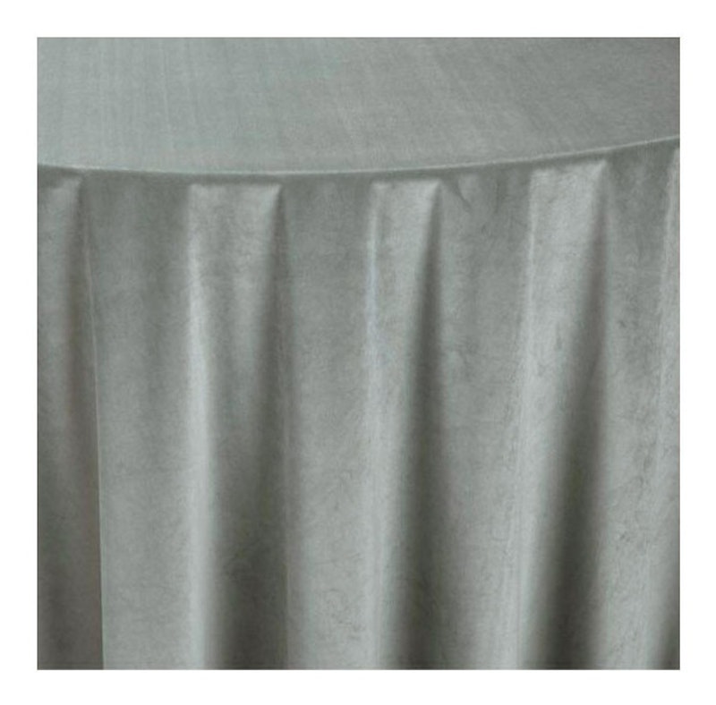 Скатерть велюр, круглая, серая