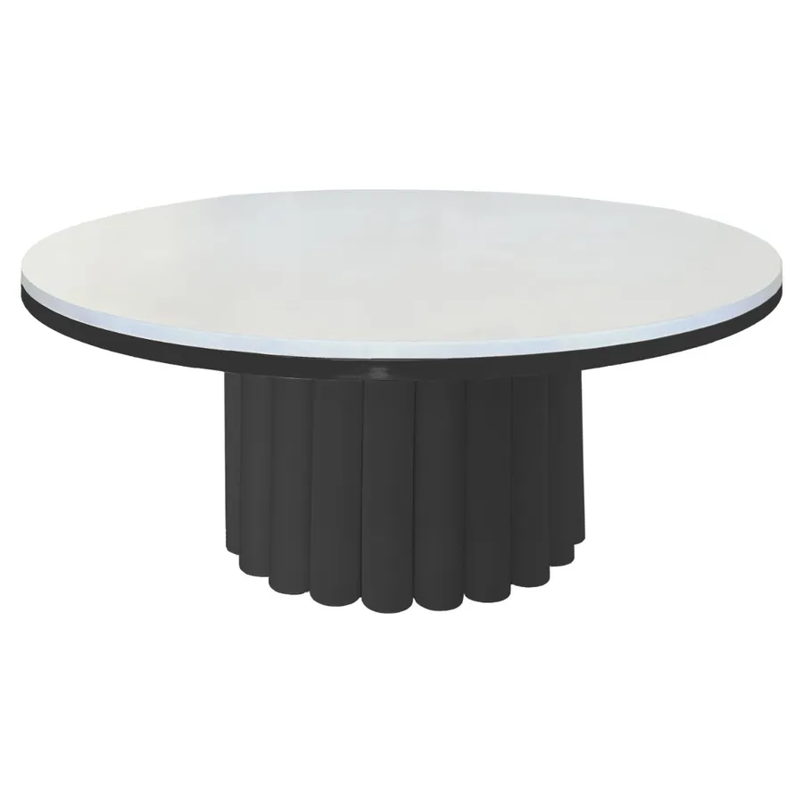 Стол белая столешница, банкетный Сквош черный - Фото миниатюра 1