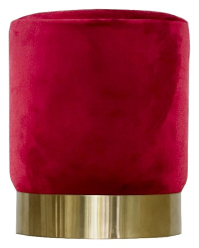 Пуф Цилиндр Золотой обод, Малиново-красный