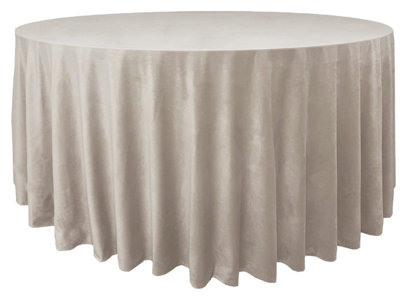 Скатерть велюр, круглая, кремовый бисквит