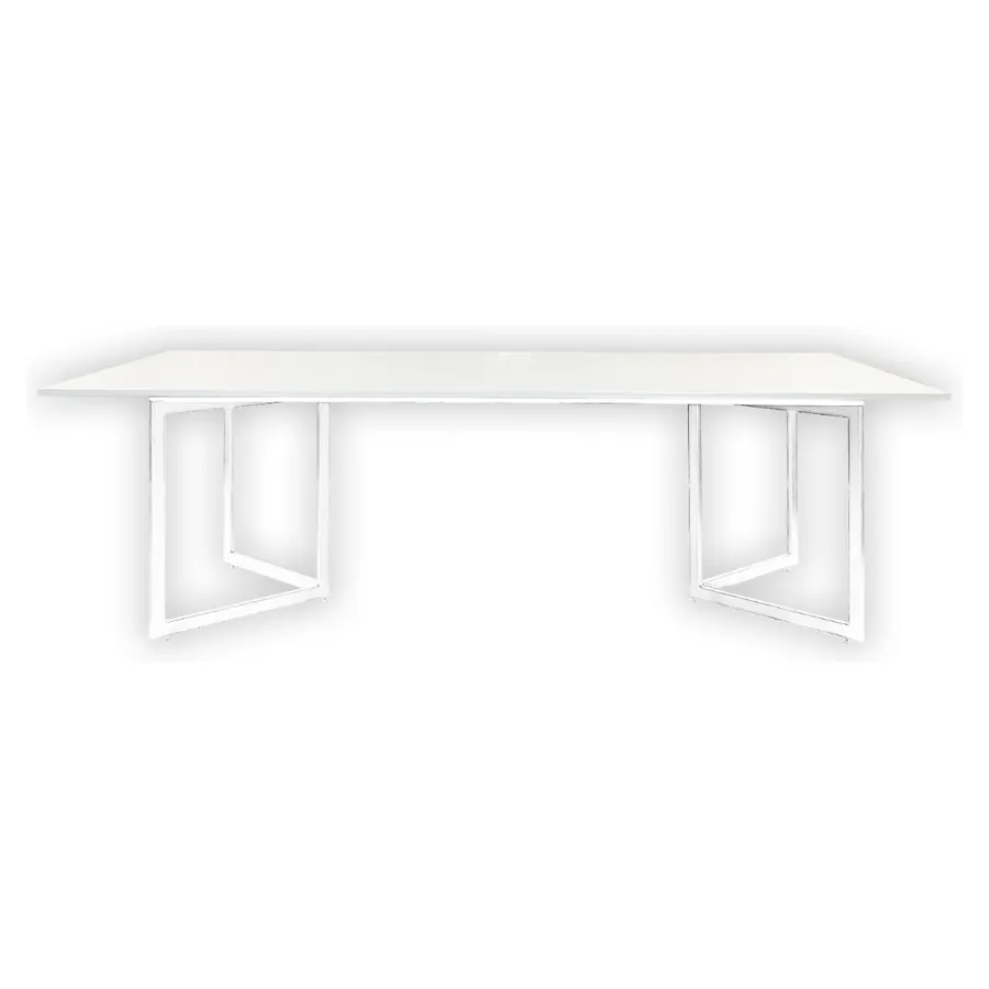 Стол Корнерс прямоугольный, белый + перекрас металло-каркаса - Фото миниатюра 3