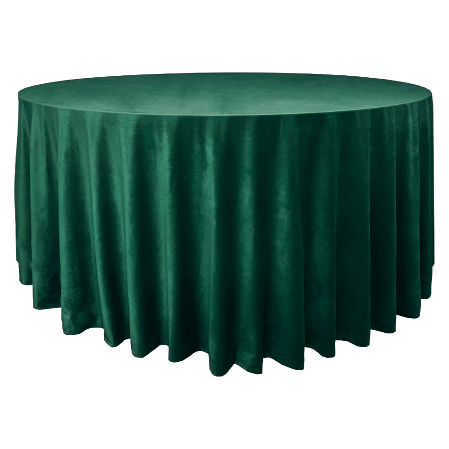 Скатерть велюр, круглая, изумрудная - Фото миниатюра 1