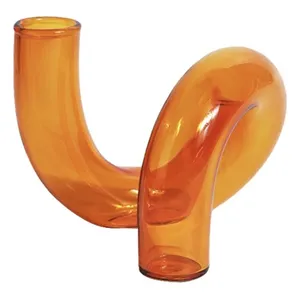 Стеклянная вазочка Пайпер оранжевая - Фото 1