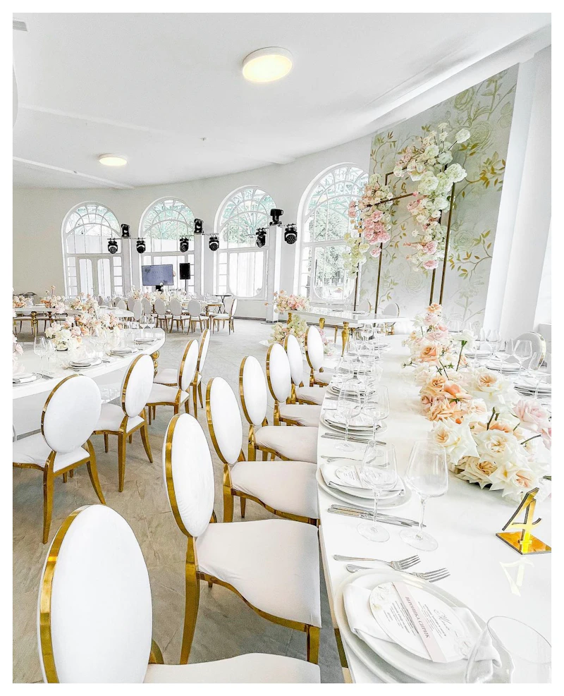 Стул Вашингтон Золото, велюр белый