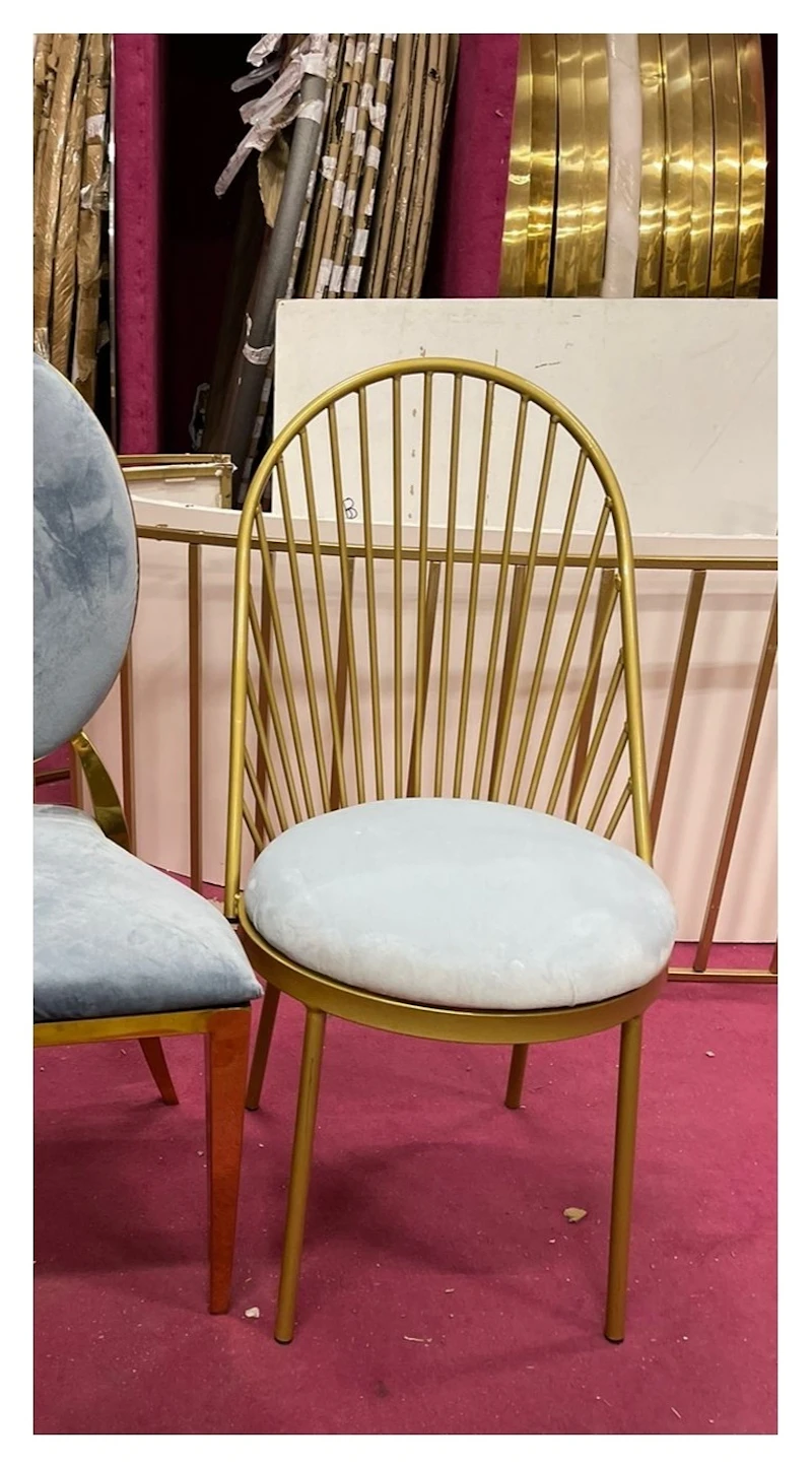 Стул Ле Солей, велюр, нежно-голубой