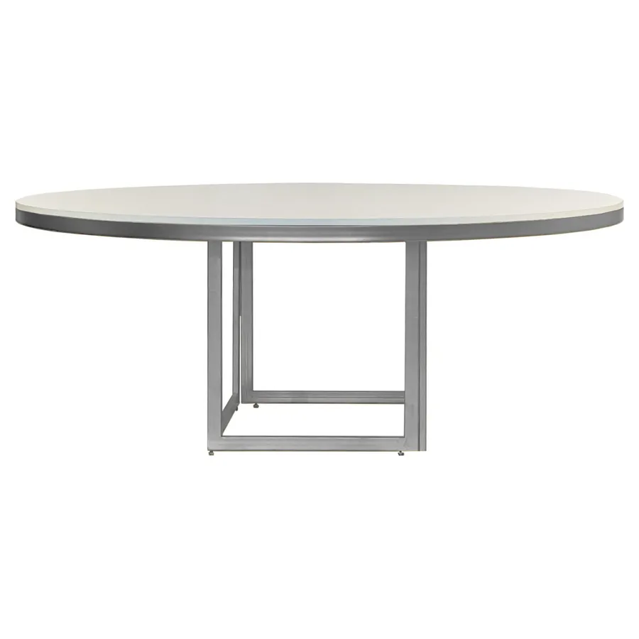 Стол Корнерс круглый, белый + перекрас металла в любой цвет - Фото миниатюра 4