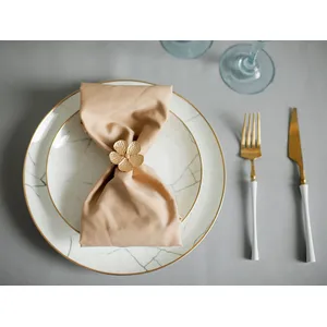 Кольцо для салфетки Золотой цветок - Фото 3