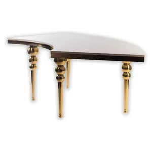 Стол-змейка-90, золотой, столешница белый МДФ, 1 модуль - Фото 2