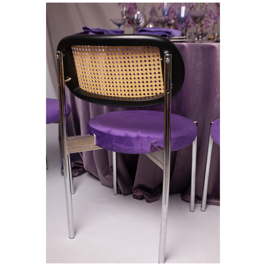 Стул Модерн Серебро, Ротанг в черной рамеo + Таинственный фиолетовый - Фото миниатюра 2