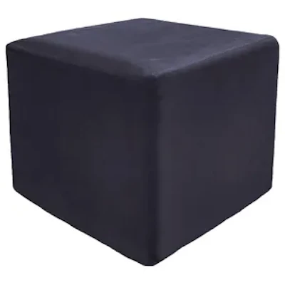 Пуф квадратный Точка, велюр, Черный