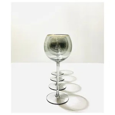 Бокал Сирен Л дымчатый с золотой каймой - изображение 4