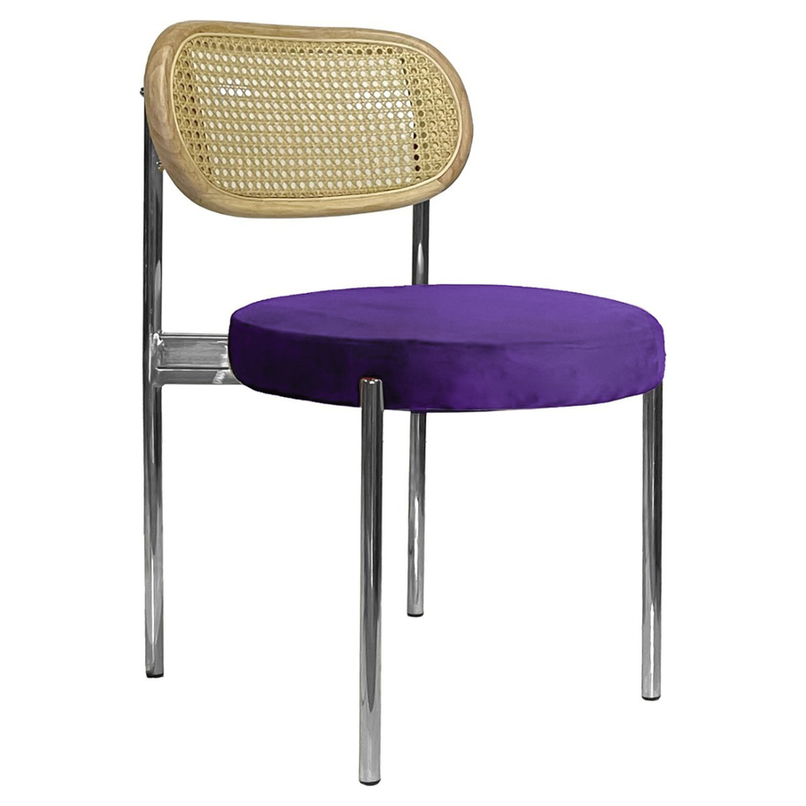 Стул Модерн Серебро, Натуральный ротанг, Таинственный фиолетовый - Фото миниатюра 1