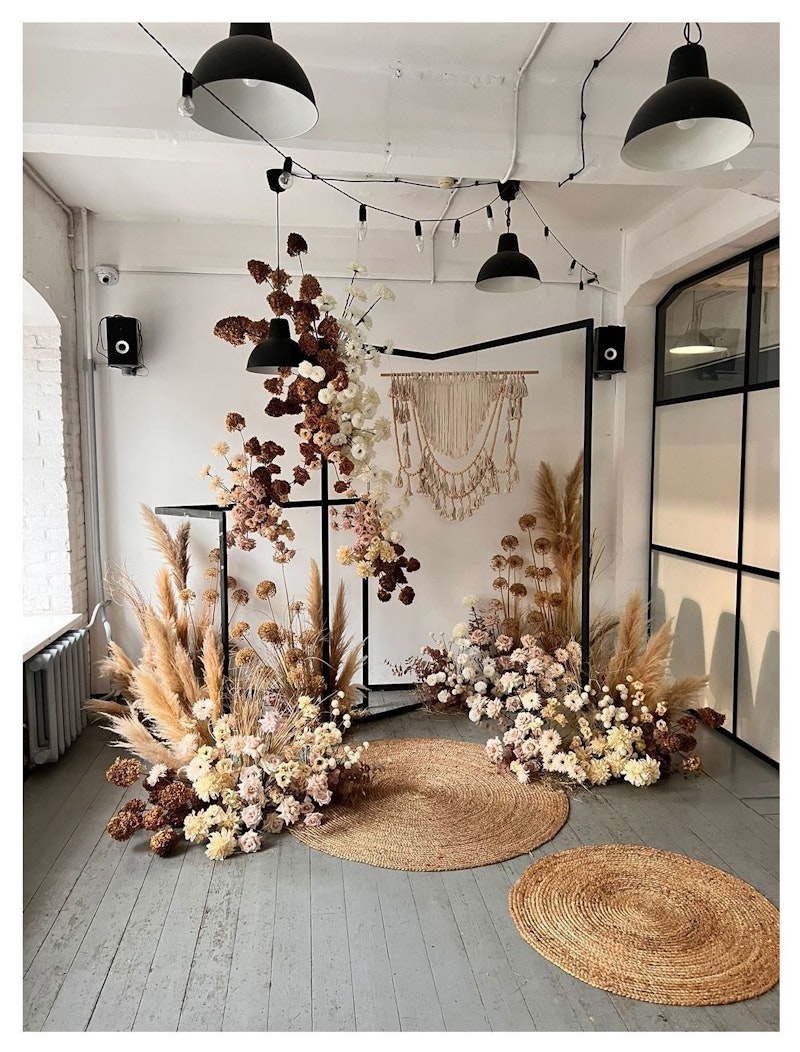 Панно декоративное из макраме Бохо с Бусинами