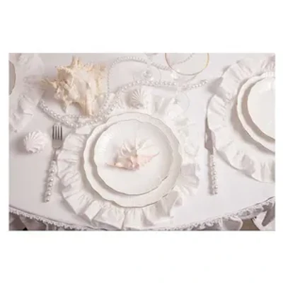 Салфетка из хлопка, с рюшами белая - изображение 3