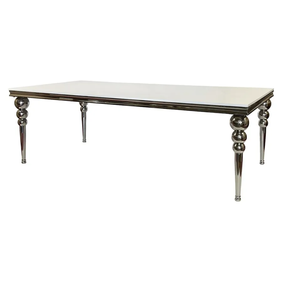 Прямоугольный стол Ректангл Серебро-240, белая столешница - Фото миниатюра 2