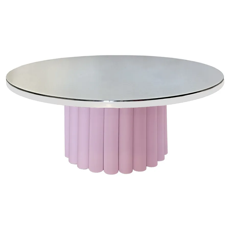 Стол зеркальная столешница, банкетный Сквош розовый - Фото миниатюра 1