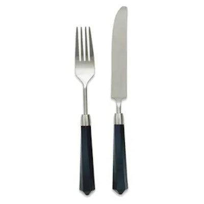 Столовые приборы Призм черно-серебряные, сет 4 предмета - изображение 2