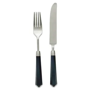 Столовые приборы Призм черно-серебряные, сет 4 предмета - Фото 2