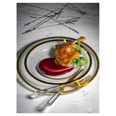 Столовые приборы Призм прозрачно-золотые, сет 4 предмета - изображение 2