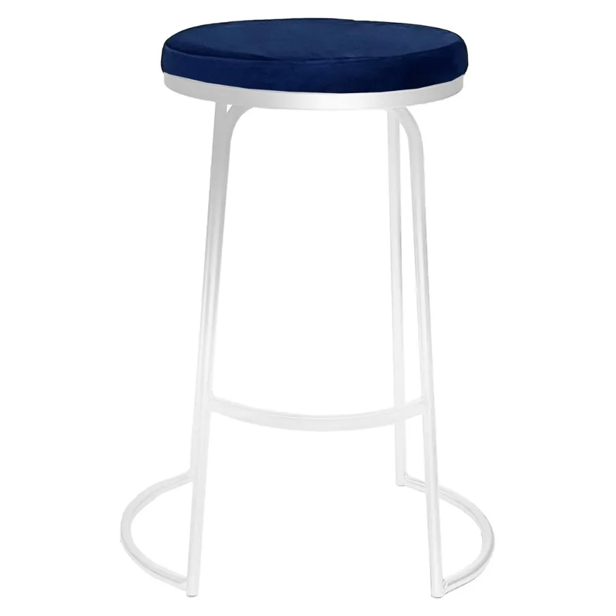 Стул барный Модерн Сэддл Глубокий синий (любой оттенок каркаса) - Фото миниатюра 4