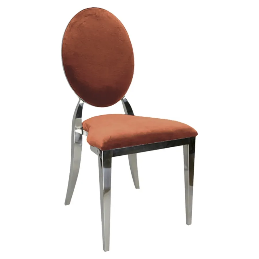 Стул Вашингтон Серебро, велюр терракотовый - Фото миниатюра 1