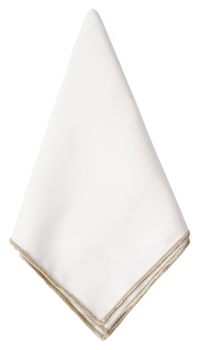 Салфетка молочная с золотым кантом
