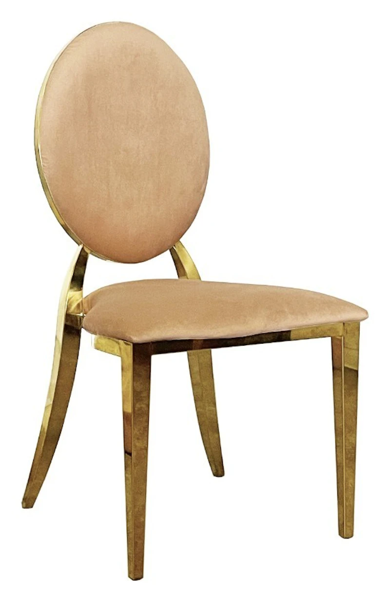 Стул Вашингтон Золото, велюр персиковый