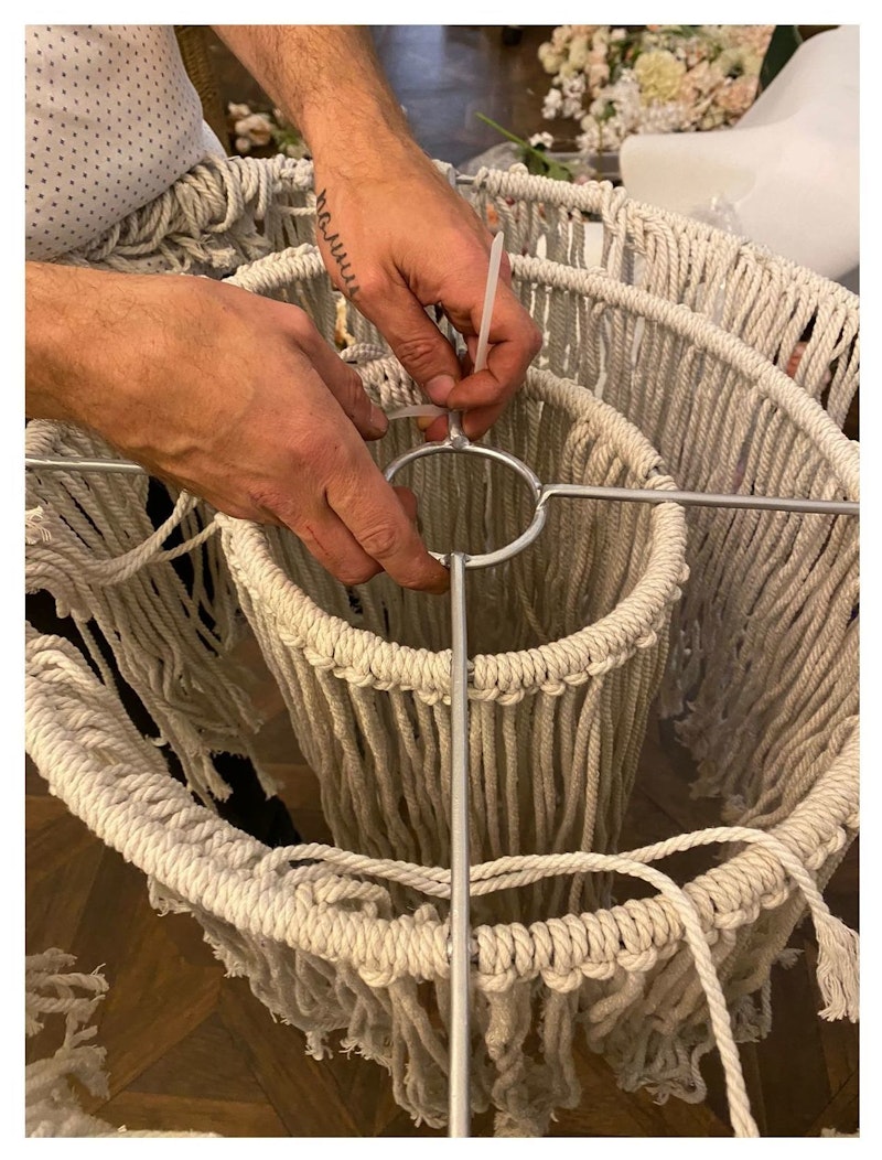 Люстра декоративная макраме, без освещения, Нудлз С