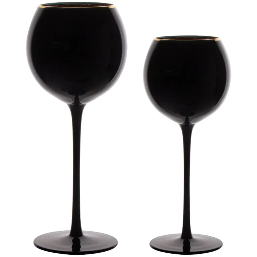 Сет бокалов Сирен нуар с золотой каймой - Фото миниатюра 1