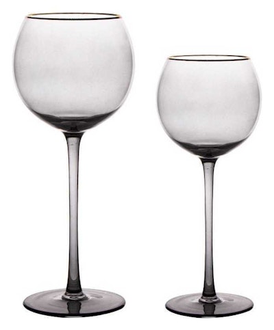 Сет бокалов Сирен дымчатых с золотой каймой