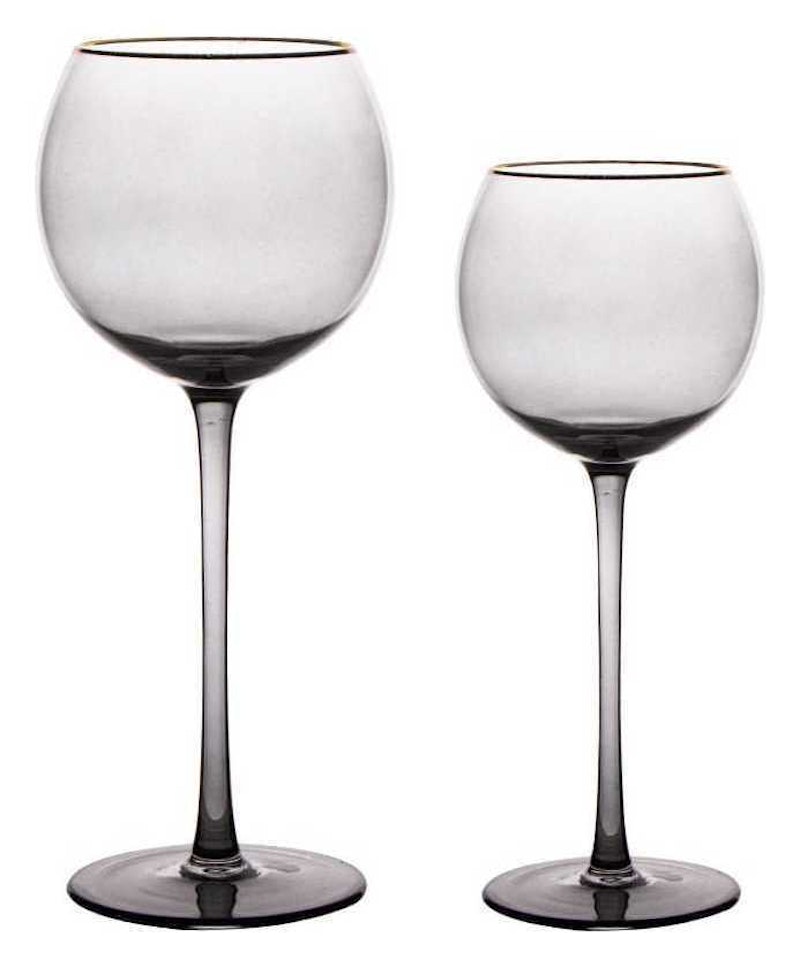 Сет бокалов Сирен дымчатых с золотой каймой