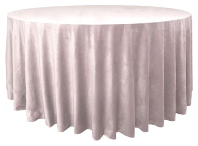Скатерть велюр, круглая, светло-розовая