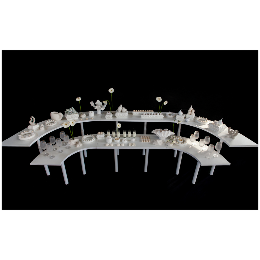 Стол коктейльный Твист Змейка М, Рафаэлло + Млечный путь (телескопические ноги) - Фото миниатюра 6