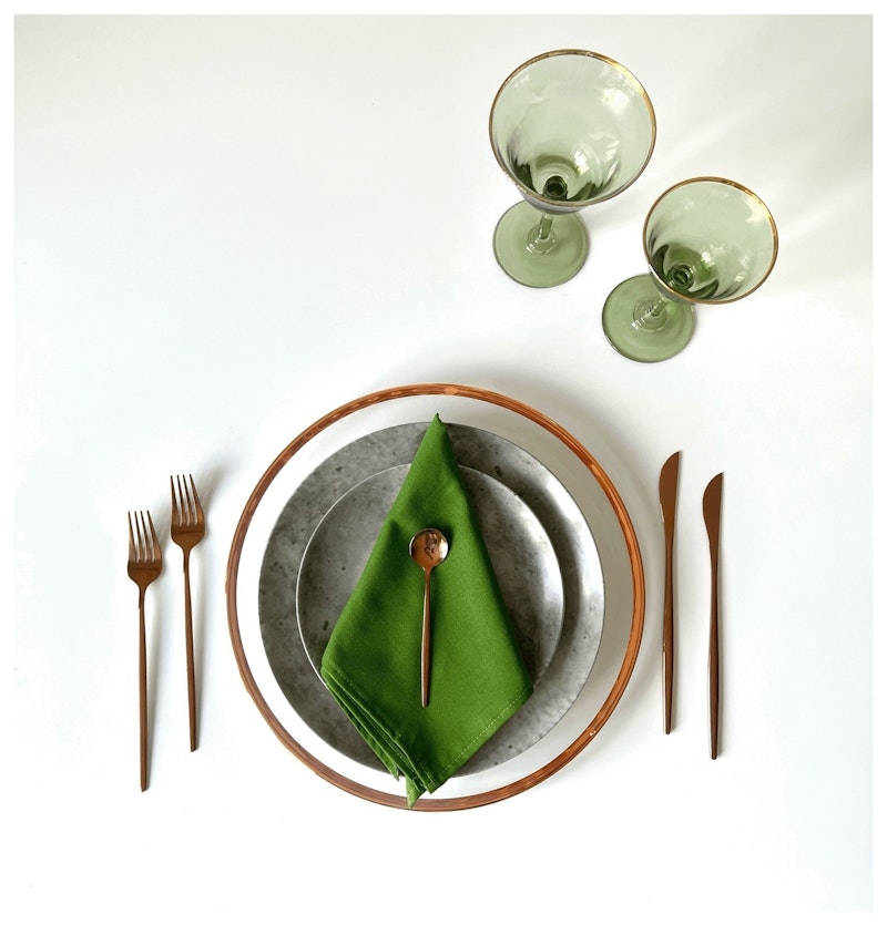 Столовые приборы Гоа, медные, сет 4 предмета