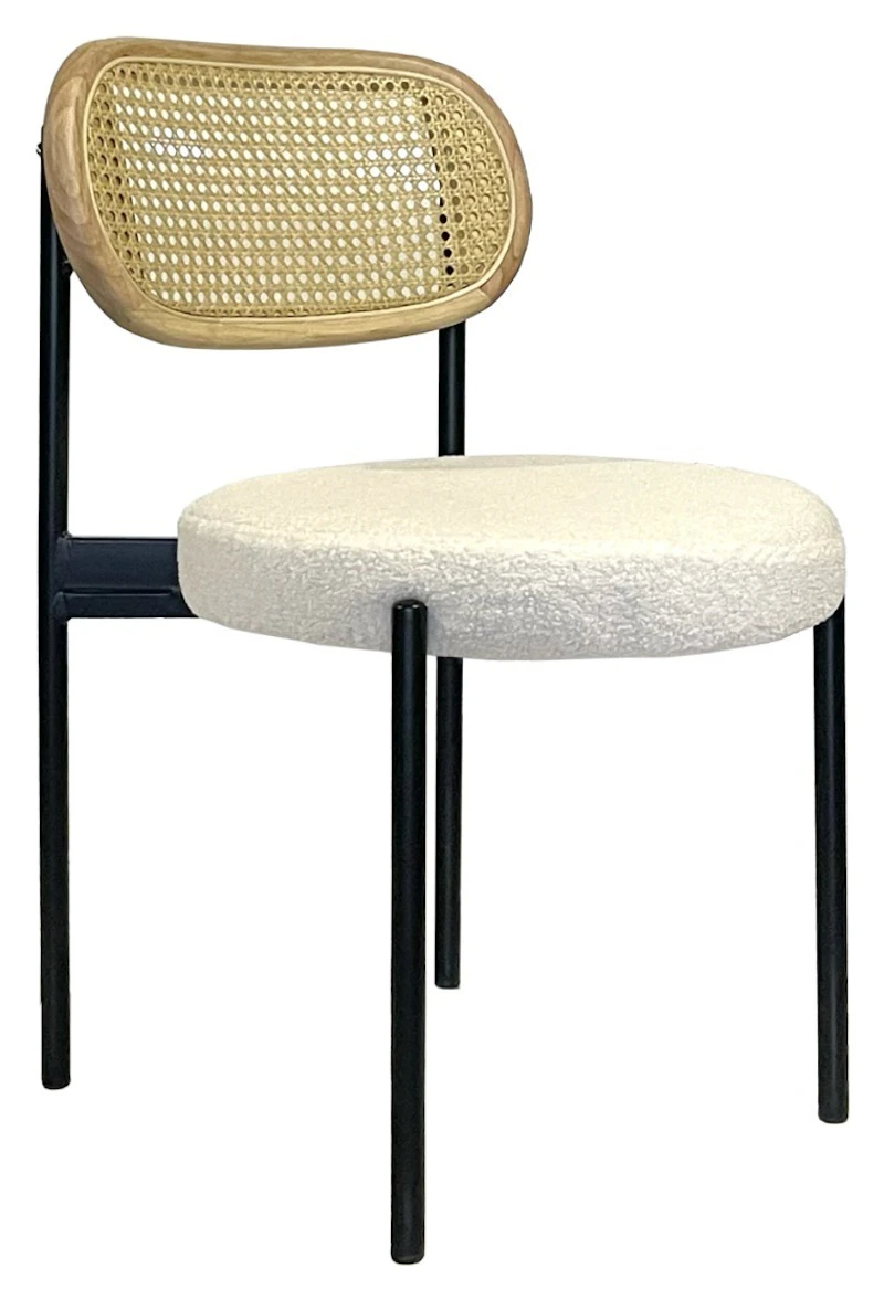 Стул Модерн Черный, Натуральный ротанг + Тедди