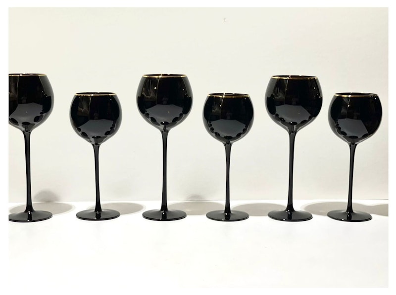 Бокал Сирен Л нуар с золотой каймой