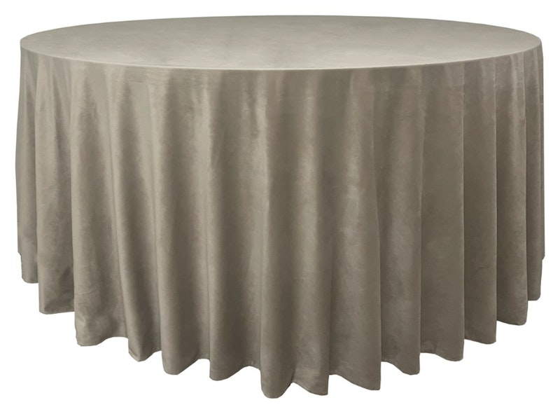 Скатерть велюр, круглая, бежевая
