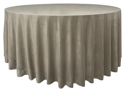 Скатерть велюр, круглая, бежевая