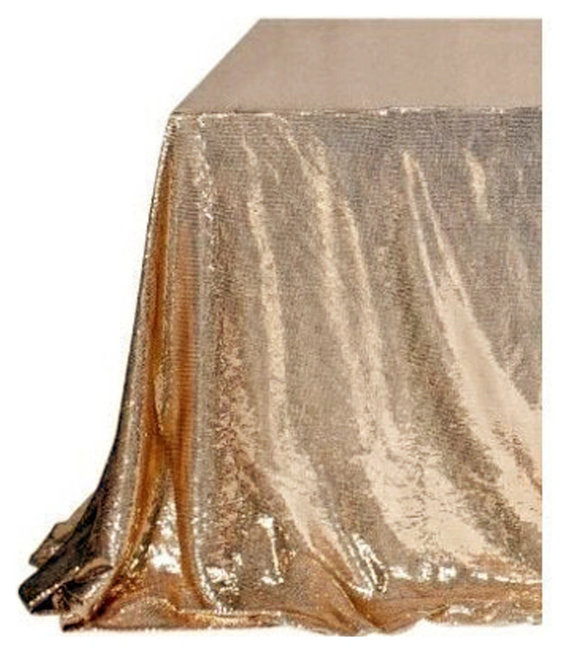 Скатерть с пайетками, прямоугльная, розовое золото