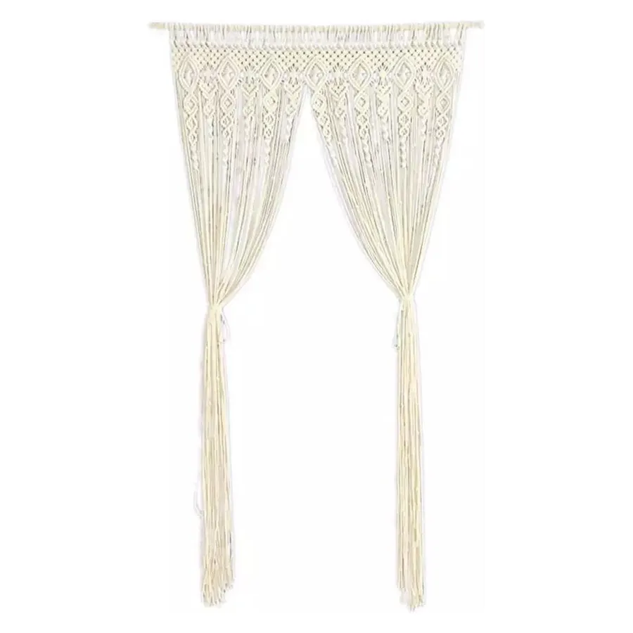 Панно декоративное из макраме Бохо Занавес - Фото миниатюра 2