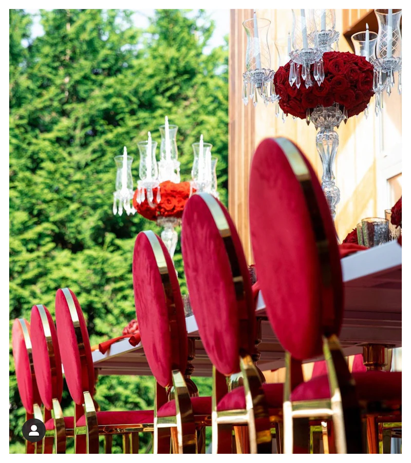 Стул Вашингтон Золото, велюр малиново-красный