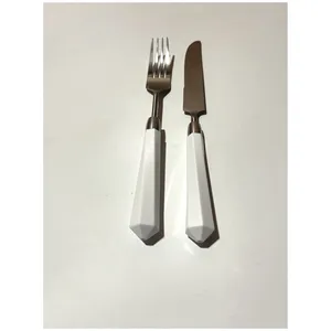 Столовые приборы Призм бело-серебряные, сет 4 предмета - Фото 3