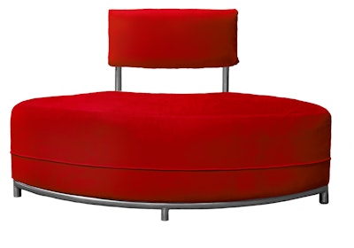 Диван Кручу-верчу Змейка Выпуклый, Малиново-красный