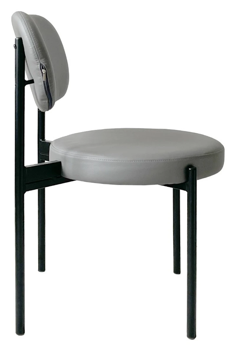 Стул Модерн Черный,  База серый (ЭКО-КОЖА)