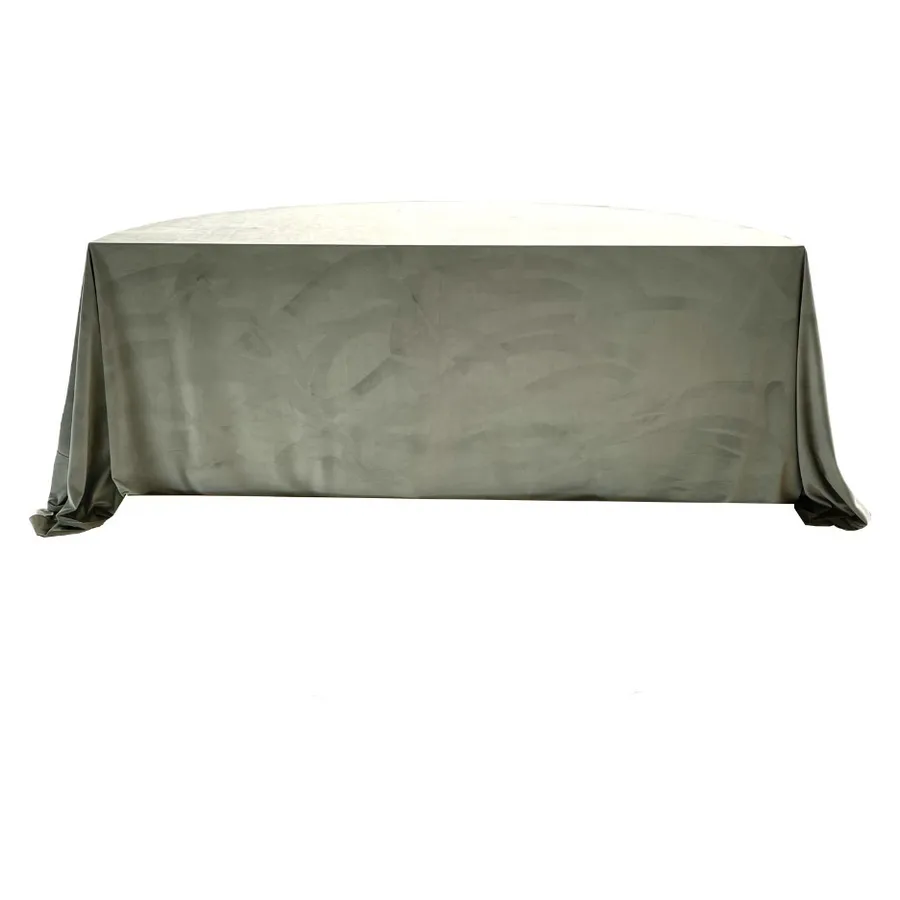 Скатерть велюр, ПОЛУКРУГЛАЯ, эвкалипт - Фото миниатюра 5