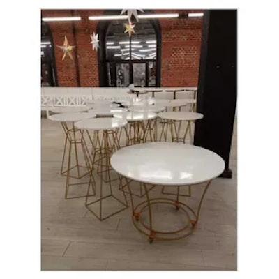 Коктейльный столик Песочные Часы Золото с круглой столешницей - изображение 5